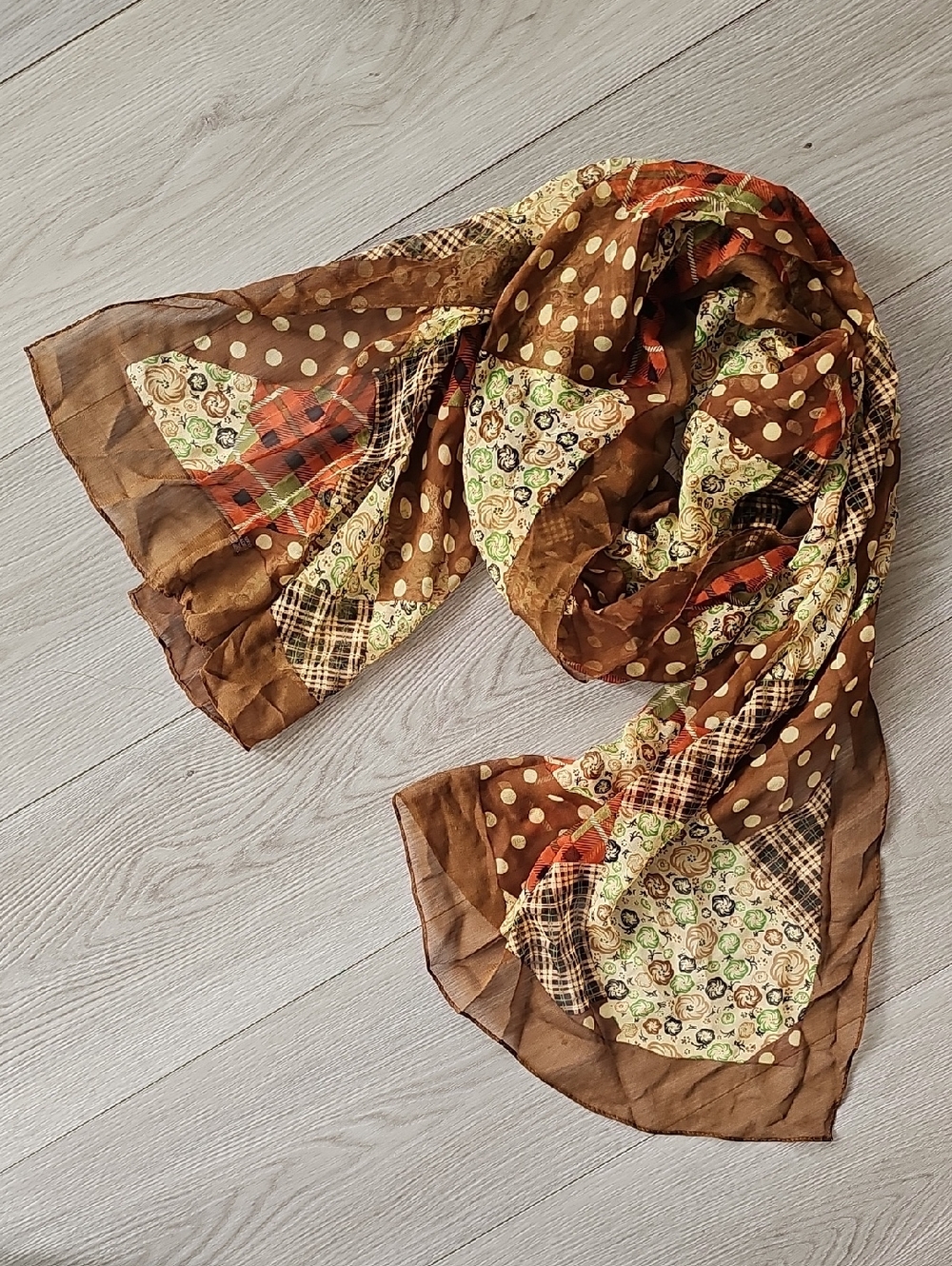 Silk Western Patchwork Silk‎ Scarf Accessory